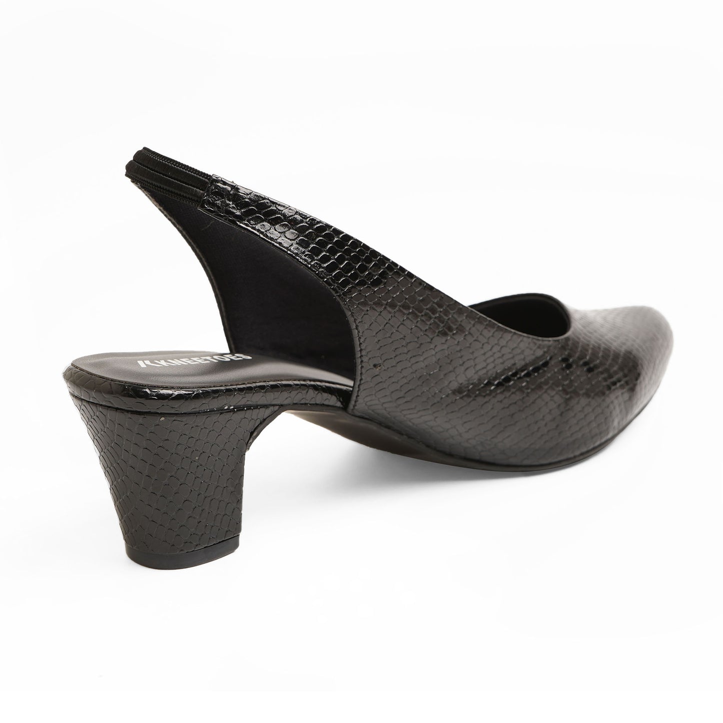 Chic Leather Black Box Heel Mules For Office Comfort