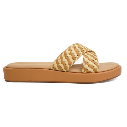 Classic Comfort sole Beige Flat Slippers For Everyday Casuals