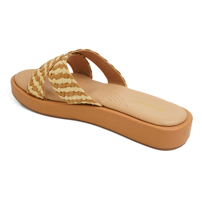 Classic Comfort sole Beige Flat Slippers For Everyday Casuals