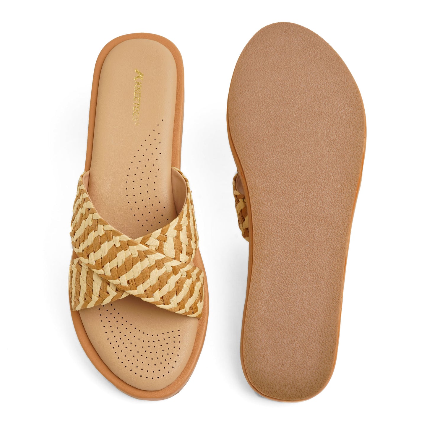 Classic Comfort sole Beige Flat Slippers For Everyday Casuals