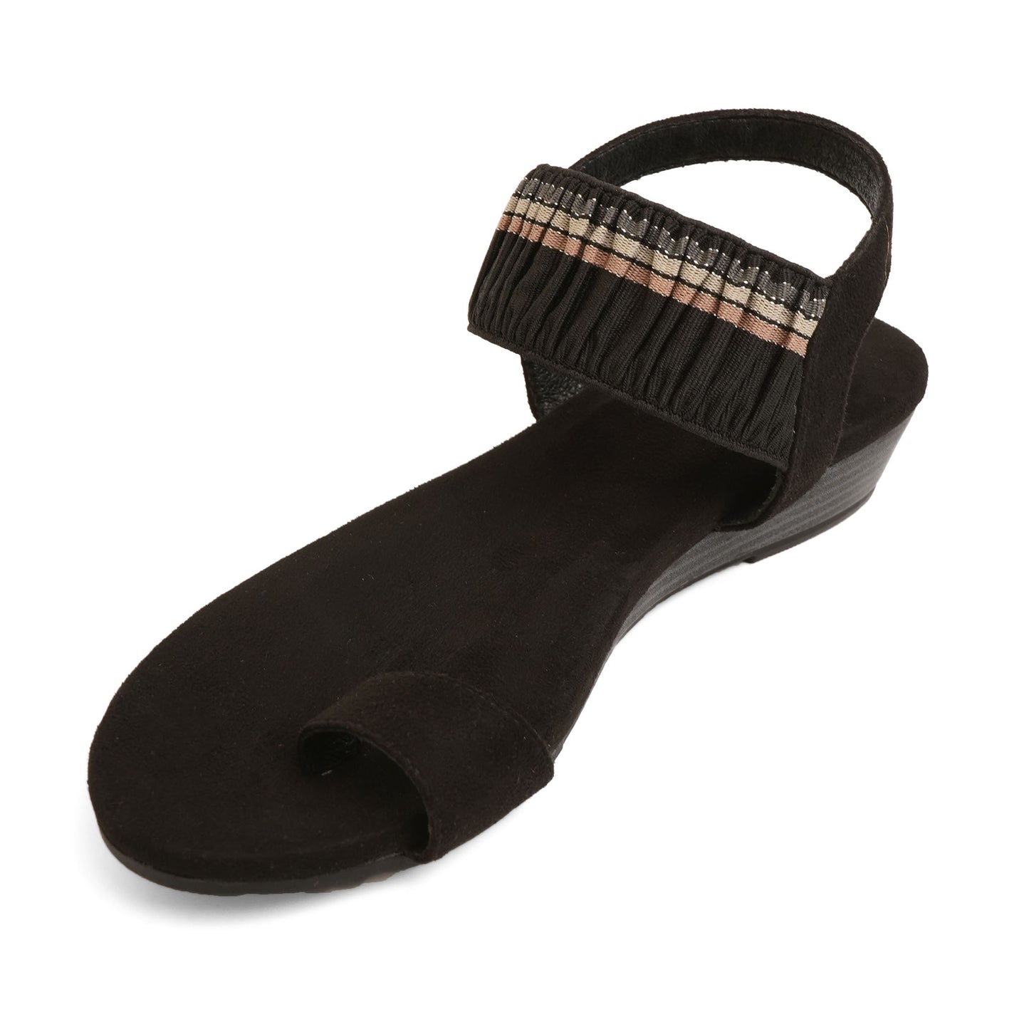 Classic Light Weight Black Low Platform Sandals For Everyday Casuals