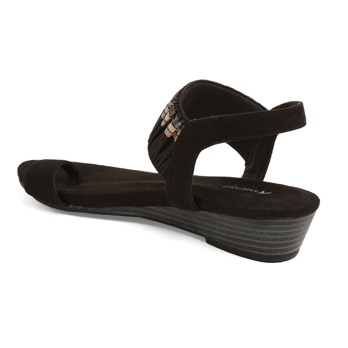 Classic Light Weight Black Low Platform Sandals For Everyday Casuals