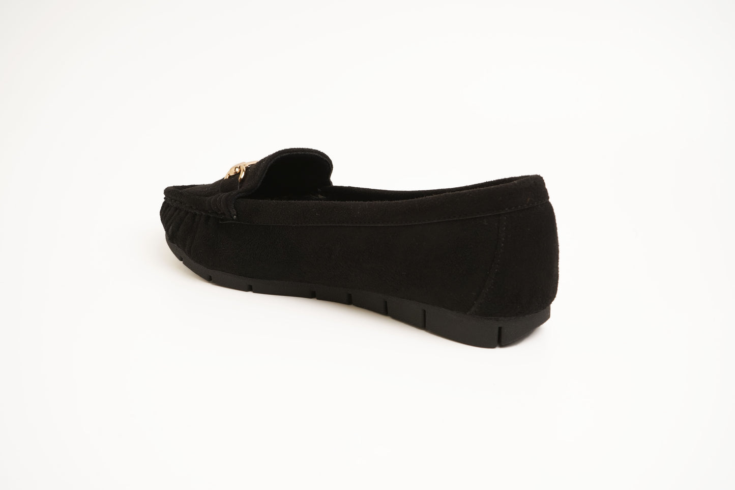 Contemporary Suede Black Flat Bellarinas For Office Comfort