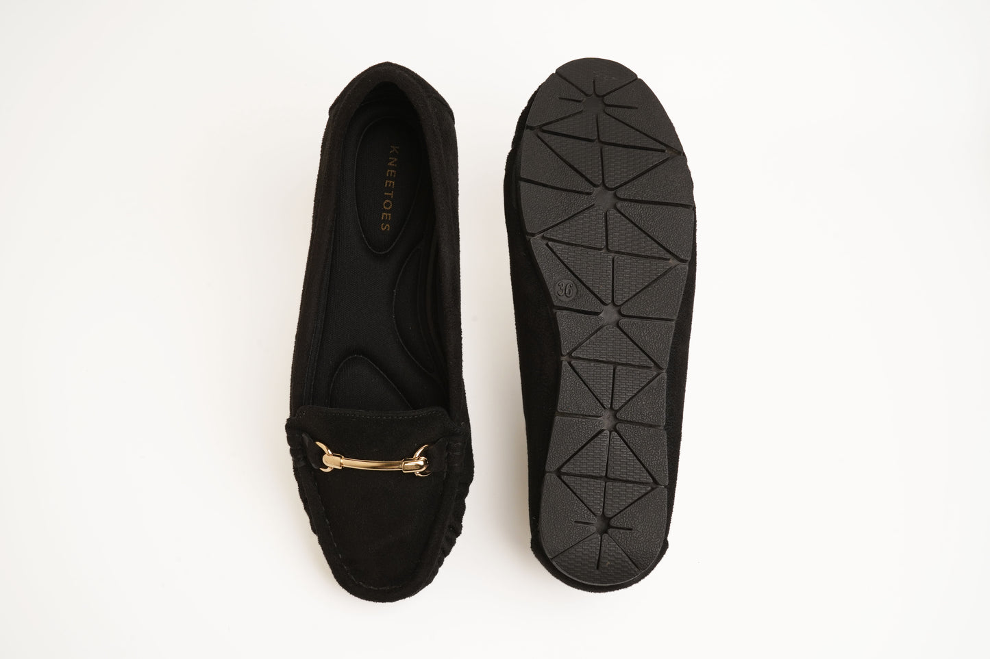 Contemporary Suede Black Flat Bellarinas For Office Comfort