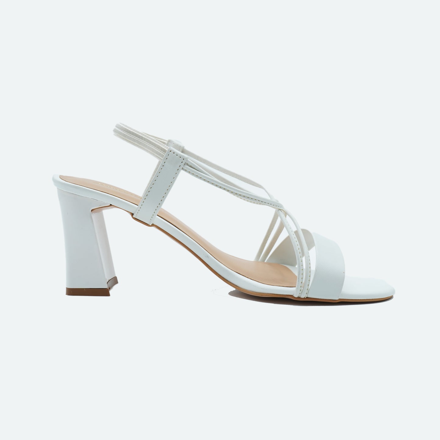 Classic Mat finish White Sandals featuring Design for Party wear