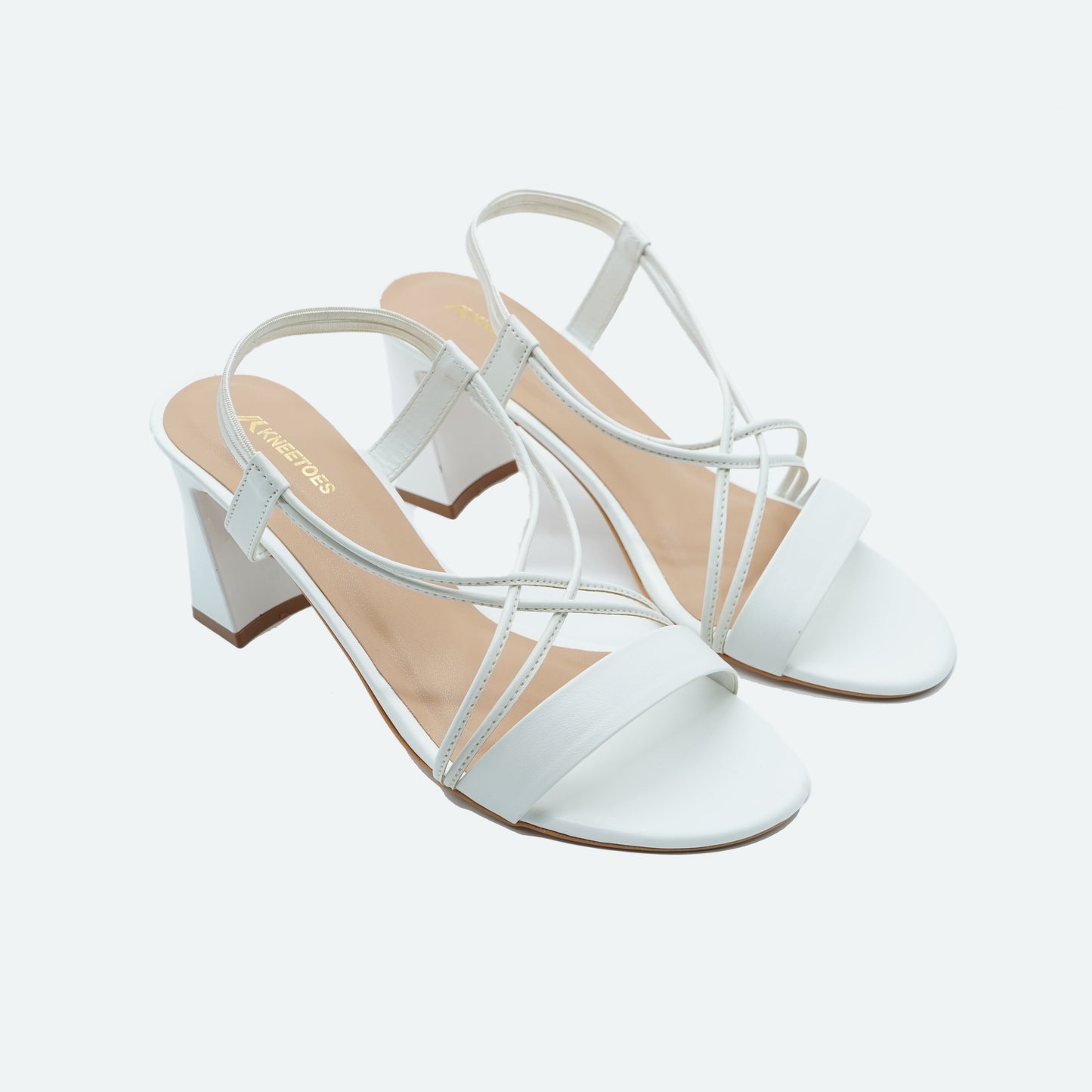 Classic Mat finish White Sandals featuring Design for Party wear