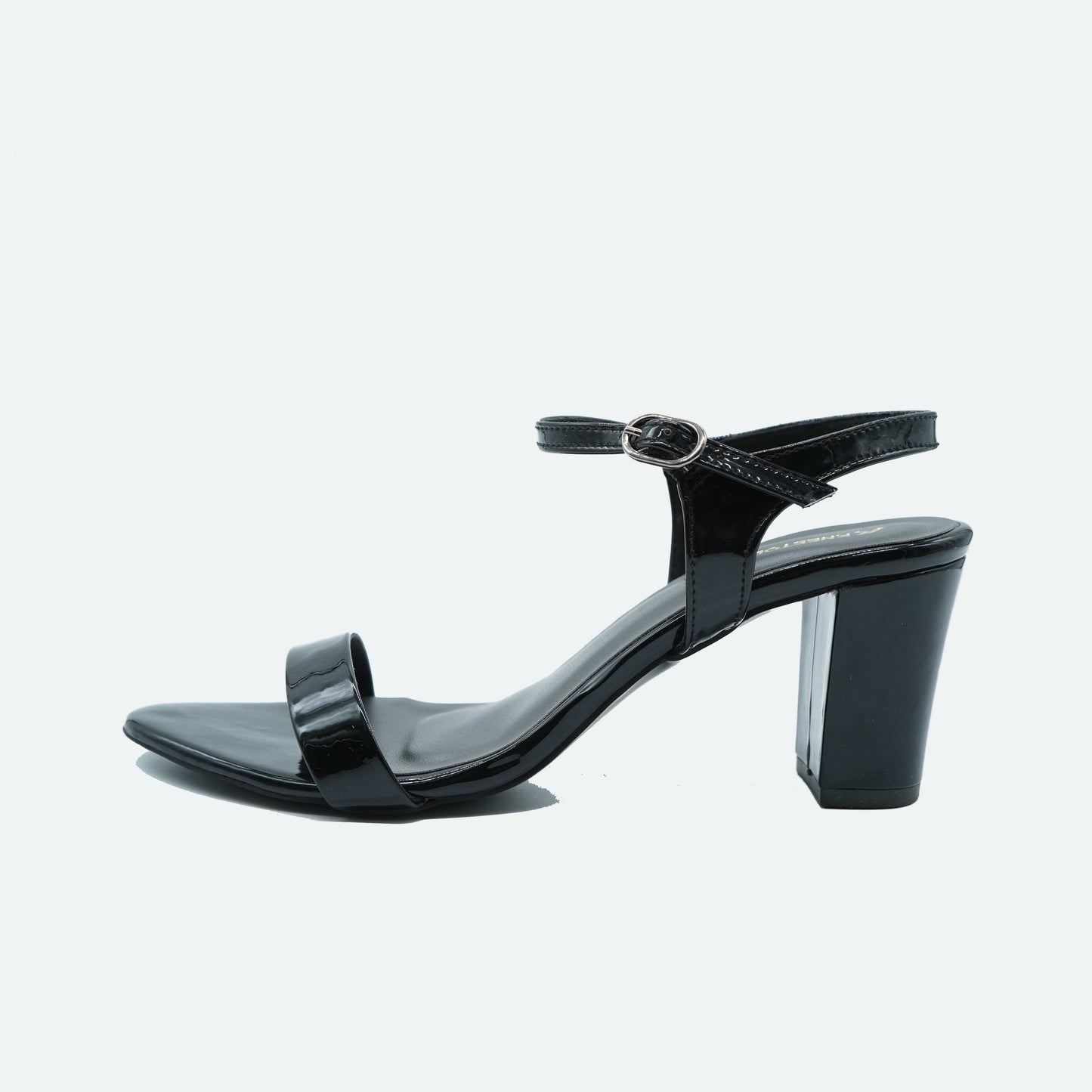 Chic Glossy finish Black Sandals featuring Design for Party wear