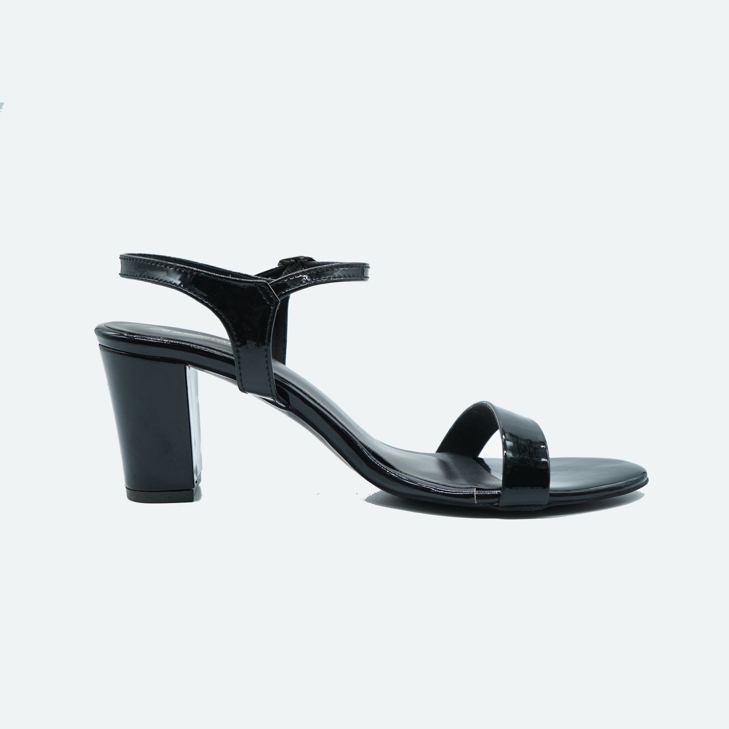 Chic Glossy finish Black Sandals featuring Design for Party wear