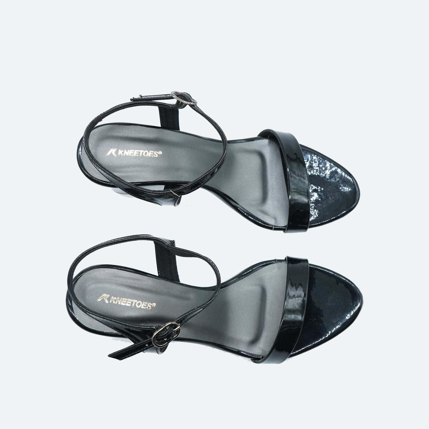 Chic Glossy finish Black Sandals featuring Design for Party wear