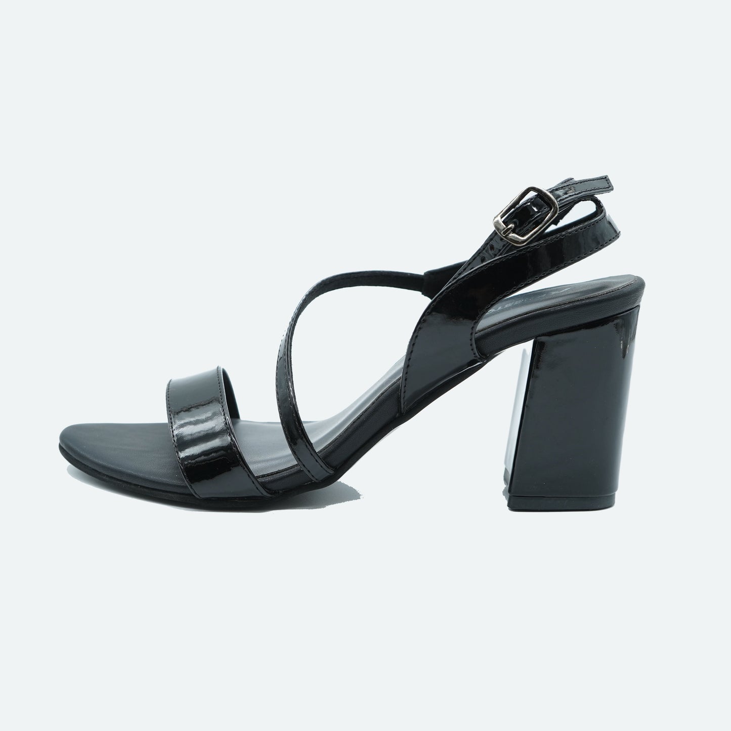 Stylish Glossy finish Black Sandals featuring Design for Party wear