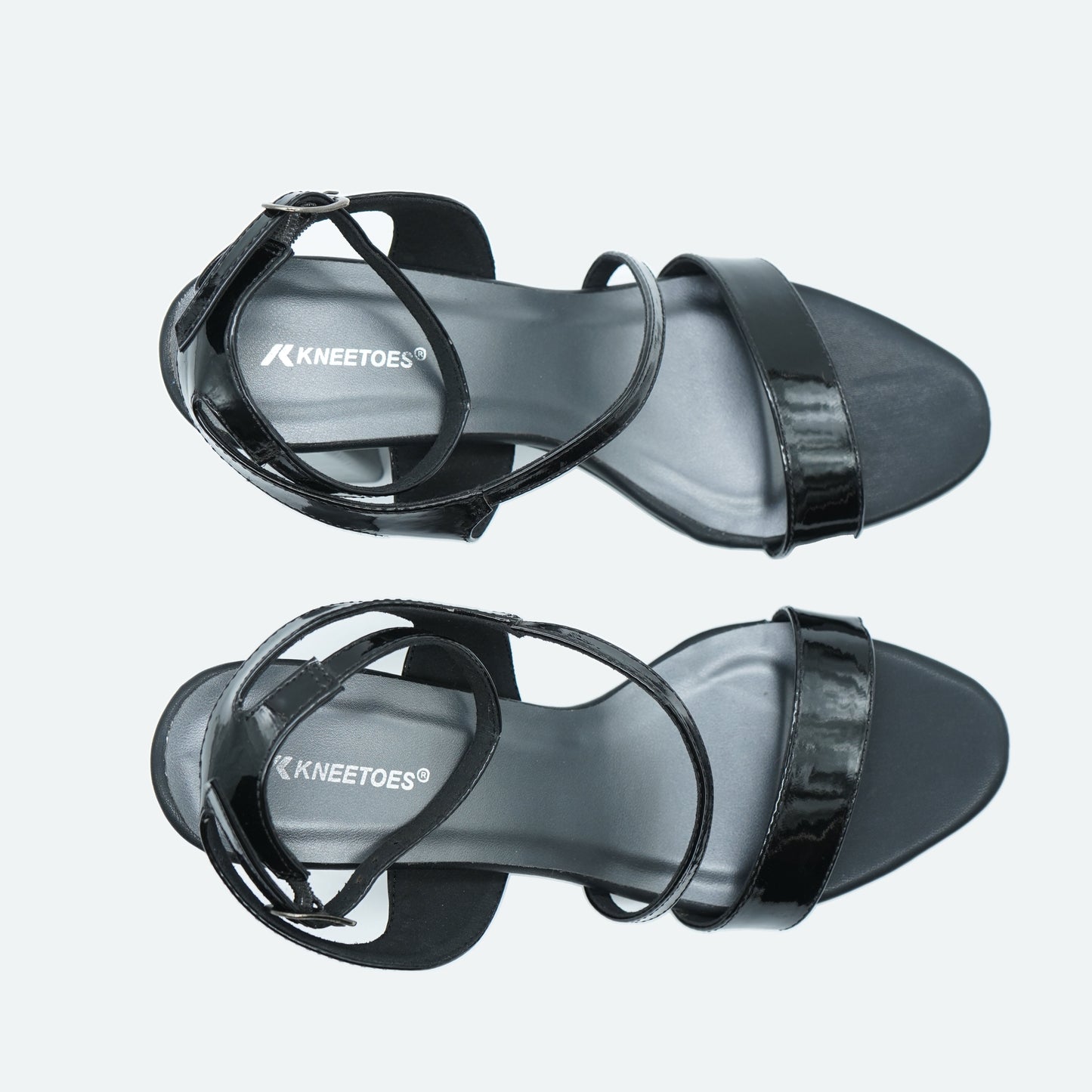 Stylish Glossy finish Black Sandals featuring Design for Party wear