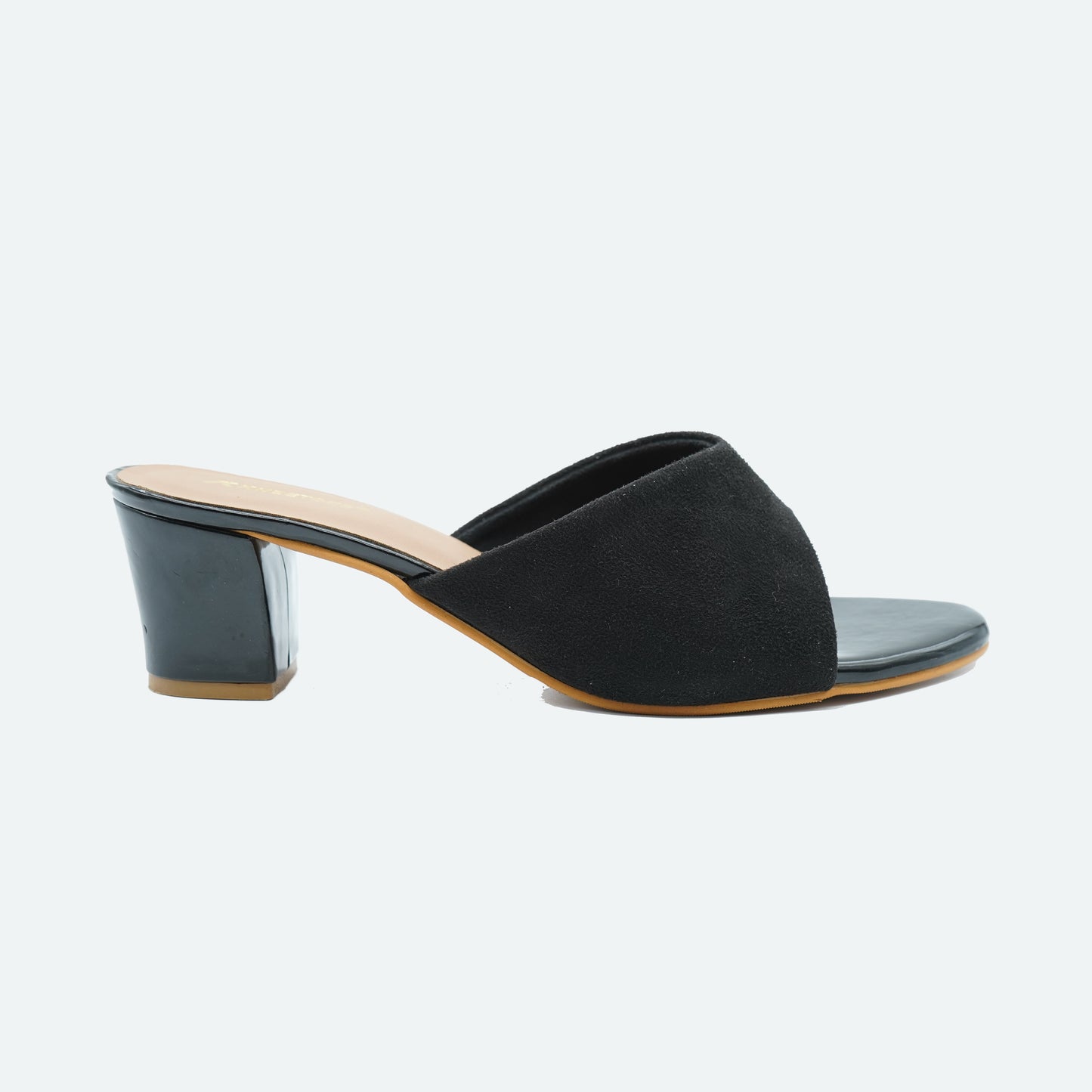 Chic Mat finish Black Slipper featuring Peep toe Design for Everyday casuals