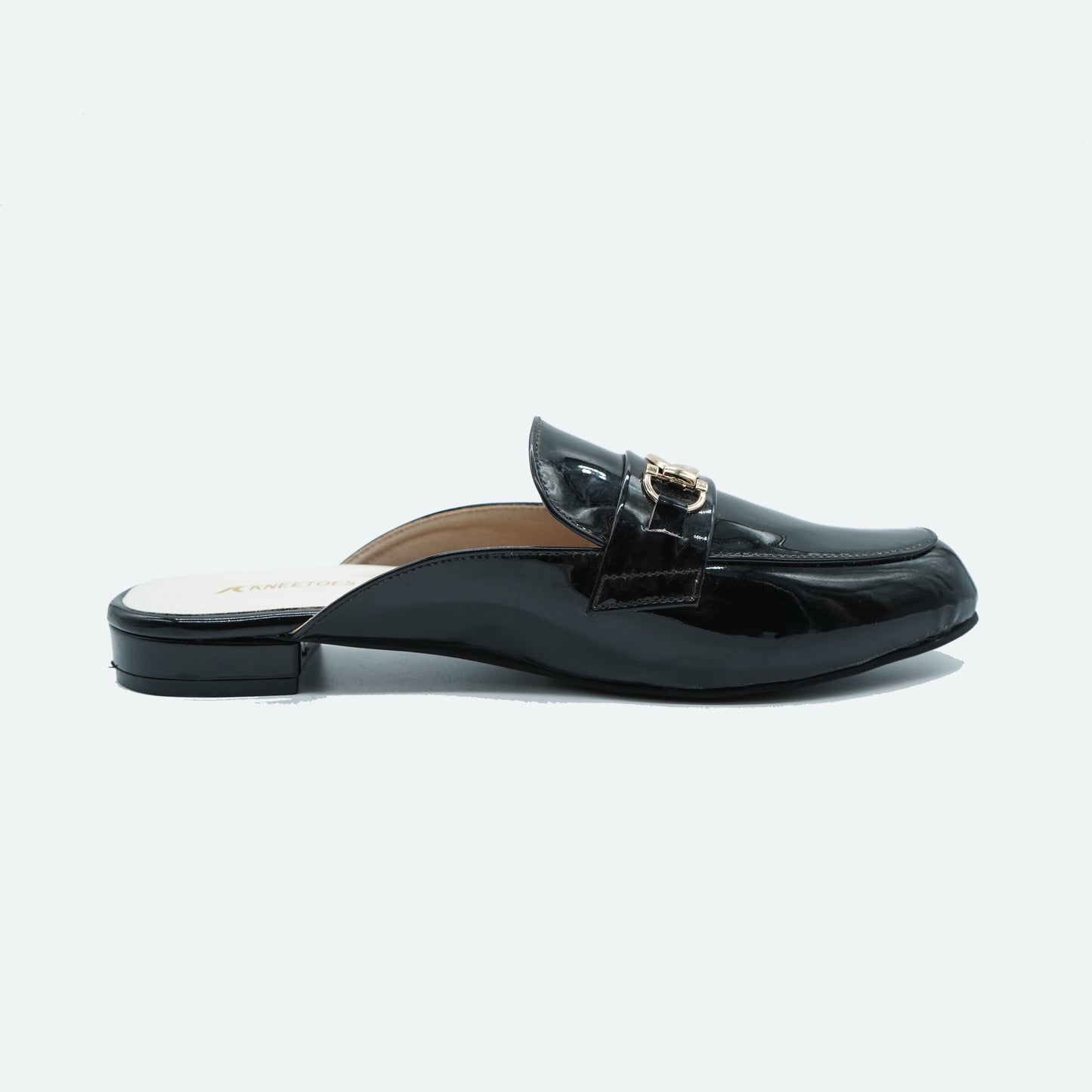 Glossy finish Black Slipper featuring Closed toe Design for Everyday Casuals