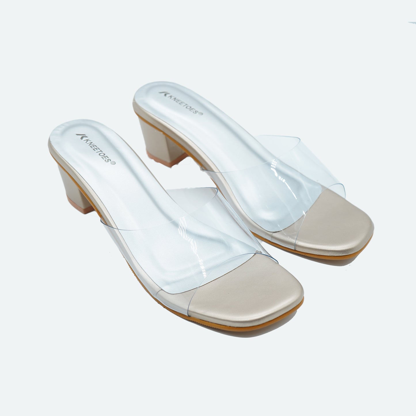 Classic Transparent Silver Slipper featuring Peep toe Design for Party wear