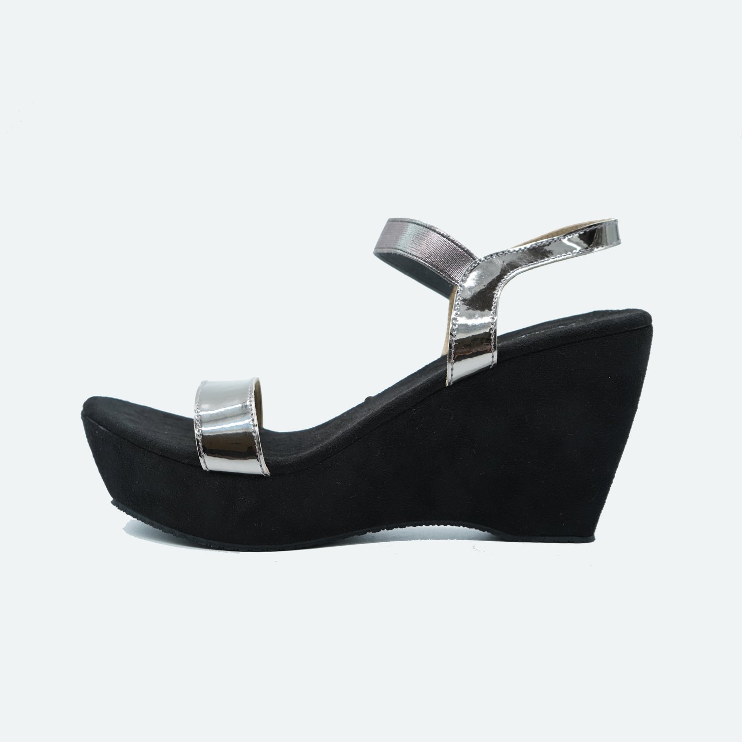 Classic Glossy finish Gun metal Sandals featuring Design for Party wear