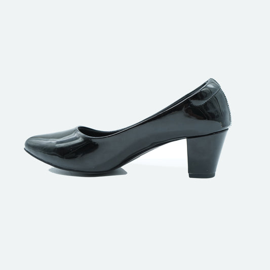 Exquisite Glossy finish Black Shoes featuring Closed toe Design for Office comfo