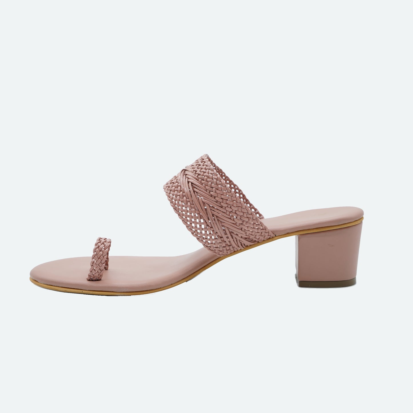 Contemporary Stone work Peach Slipper featuring Toe strap Design for Everyday casuals