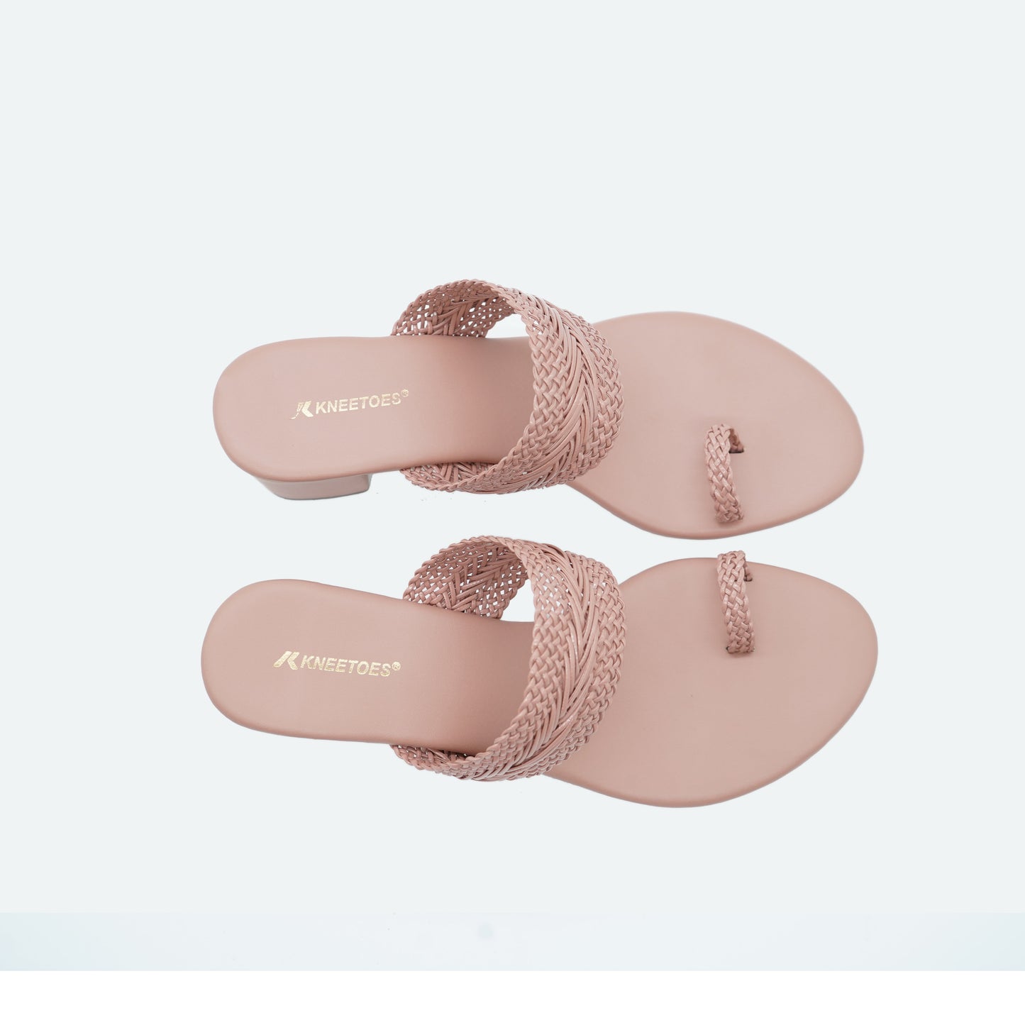 Contemporary Stone work Peach Slipper featuring Toe strap Design for Everyday casuals