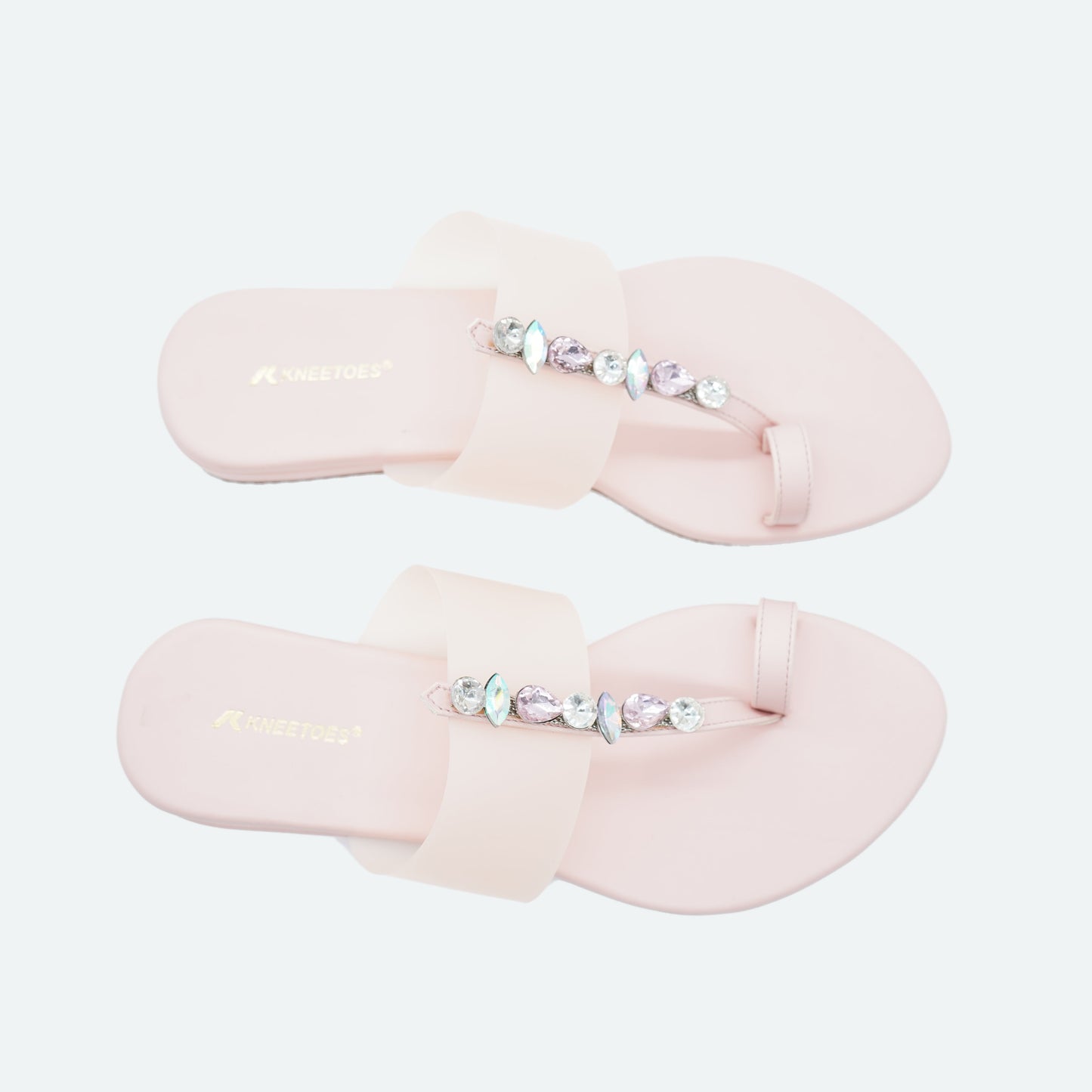 Classic Mat finish Peach Slipper featuring Toe strap Design for Everyday casuals