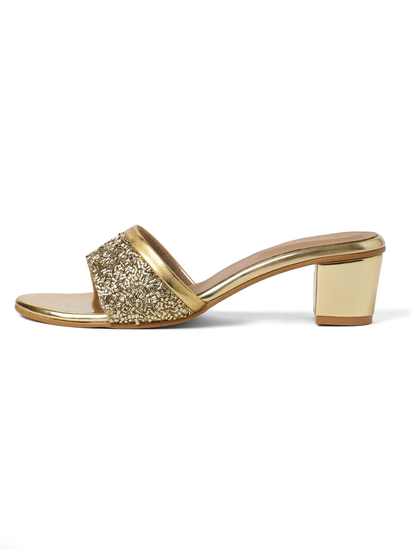 Elegant Gold Glitter Strap Party wear Fashion Sandal