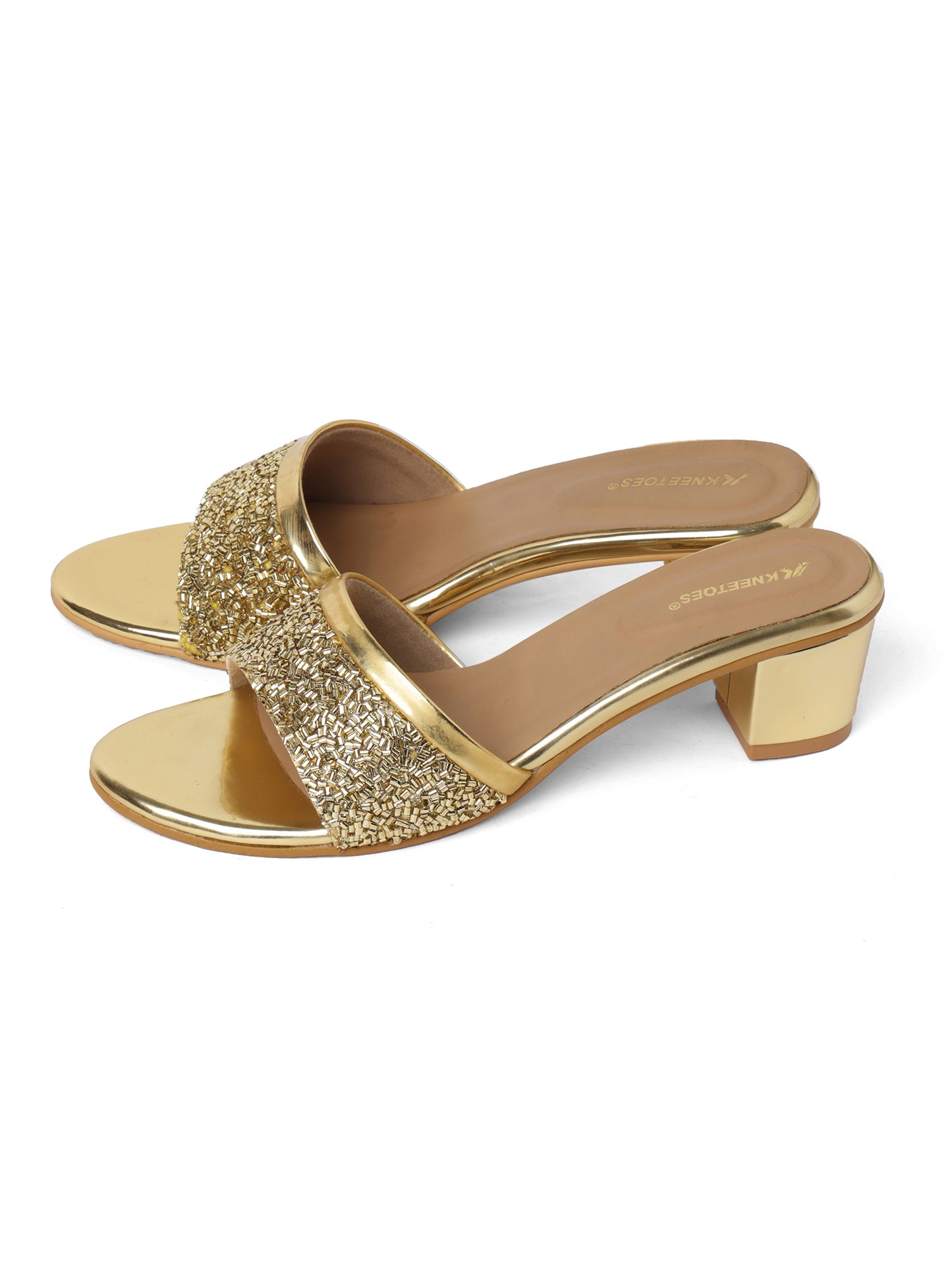 Elegant Gold Glitter Strap Party wear Fashion Sandal