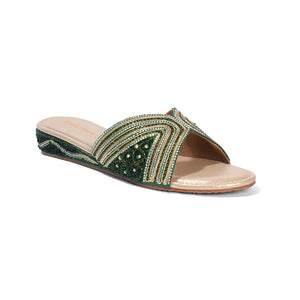 Trinaya - Green Slip Ons