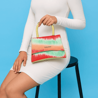 Multicolor Ombre Handbag with Curved Flap Design
