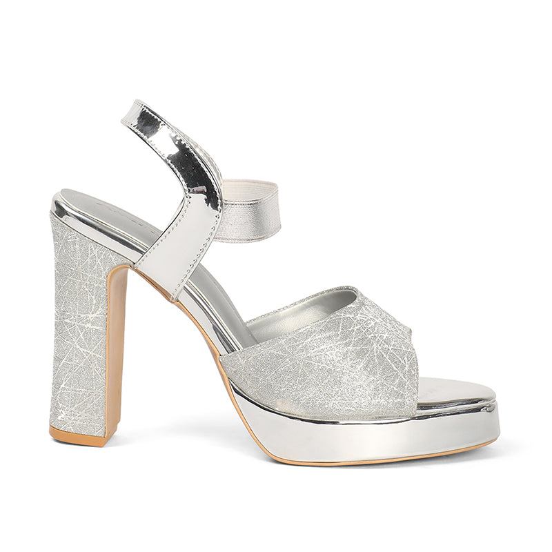 Starisse - Silver Block Heels