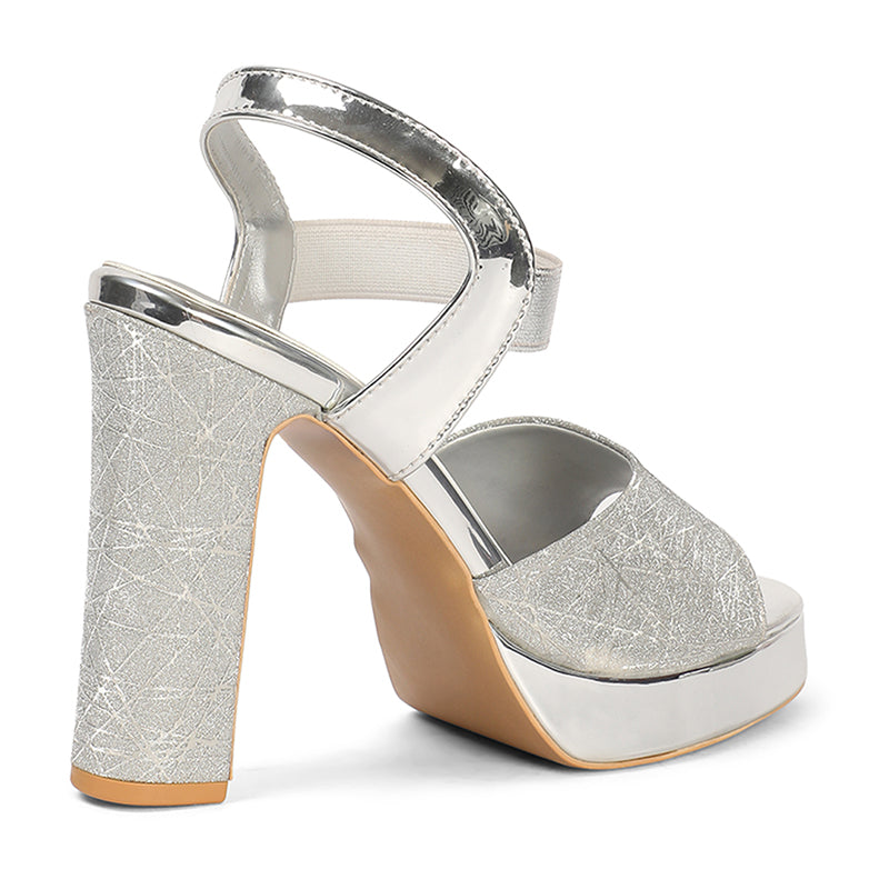 Starisse - Silver Block Heels