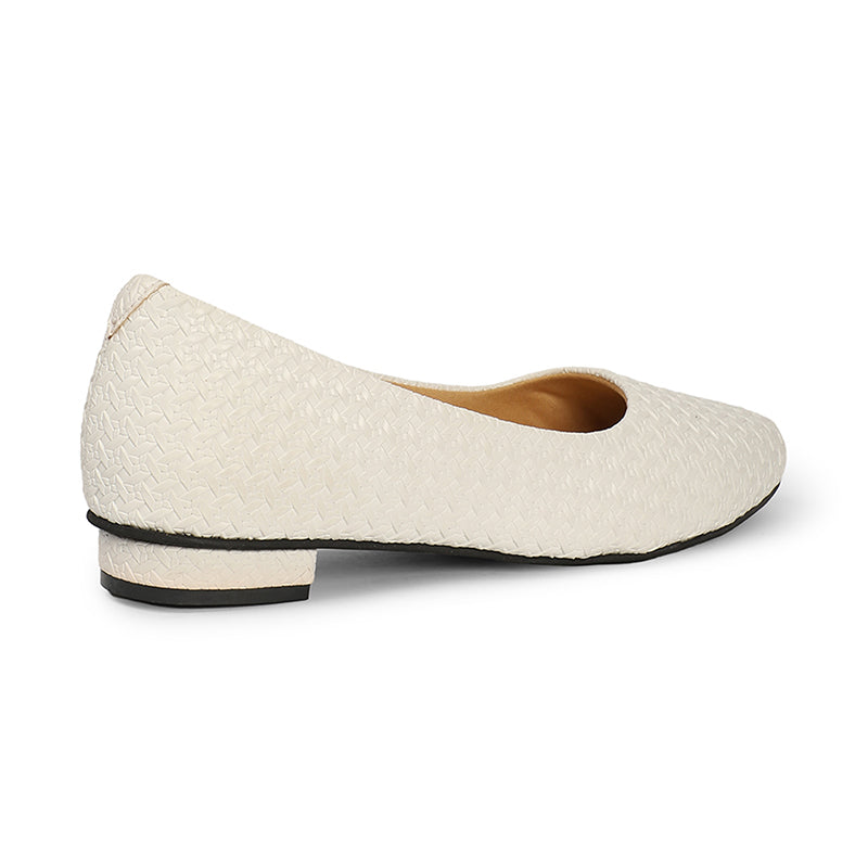 Thalia - White Ballerina Flats