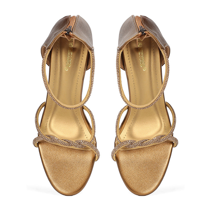 Marcella - Bronze Block Heels