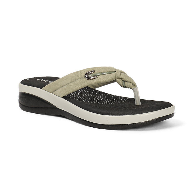 Elara - Olive Thong Wedges
