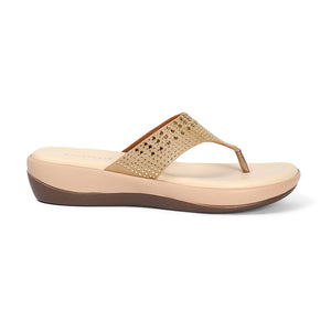 Adelina - Beige Thong Sandals