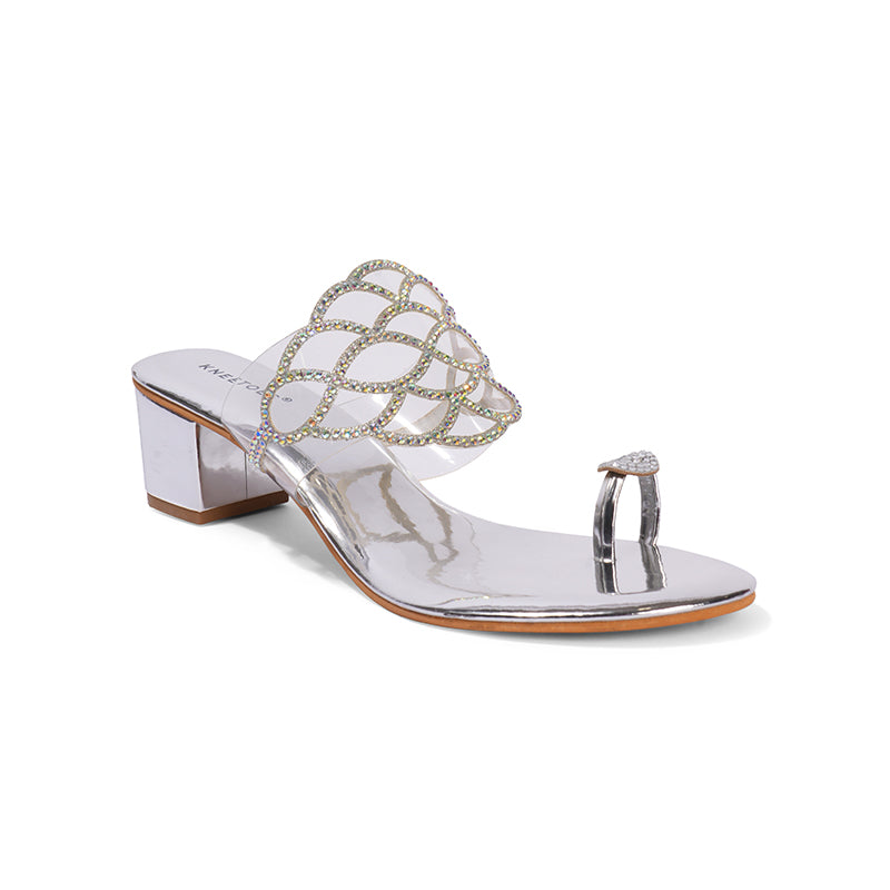 Mishka - Silver Block Heels