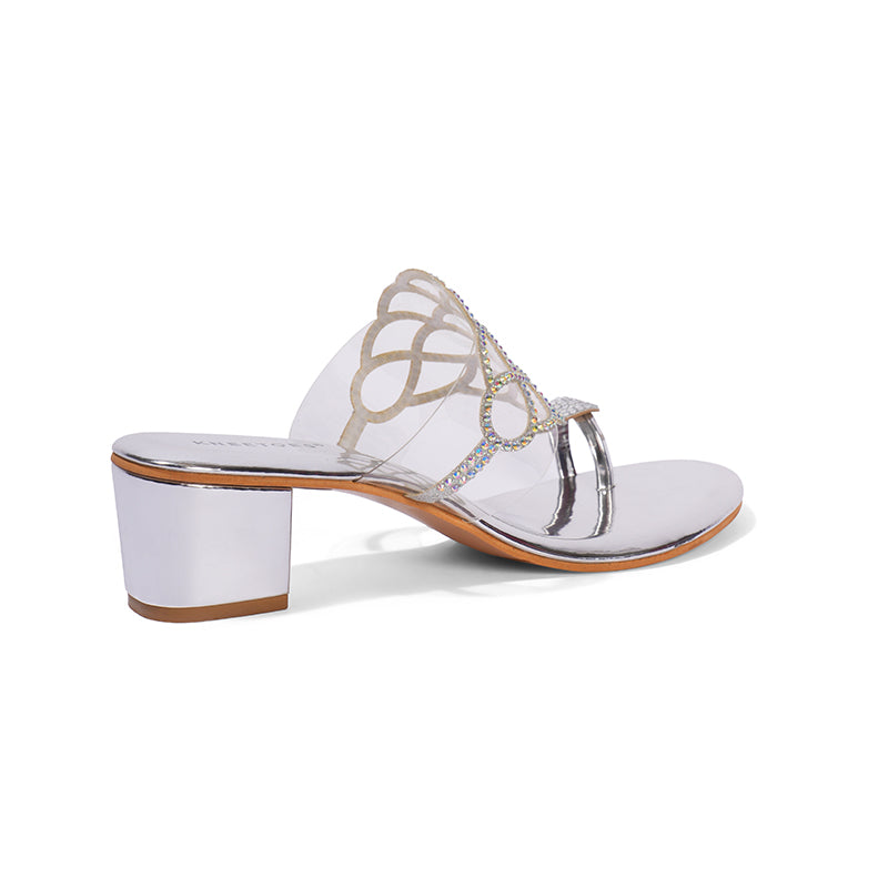 Mishka - Silver Block Heels