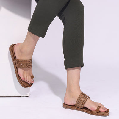 Bronze Flat Comfortable One-Toe Sandals