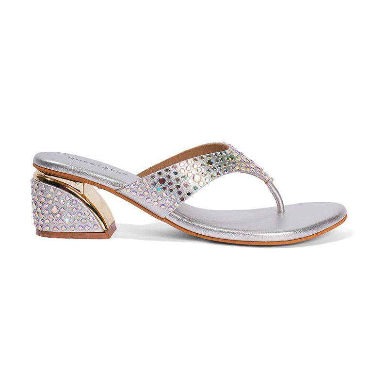 Lumira - Silver Block Heels