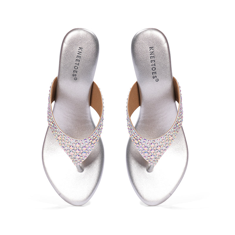 Lumira - Silver Block Heels