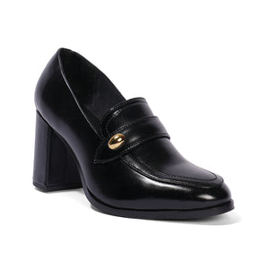 Vivienne – Black Penny Loafer Pump