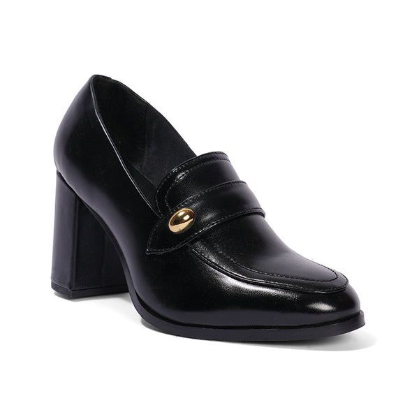 Vivienne – Black Penny Loafer Pump