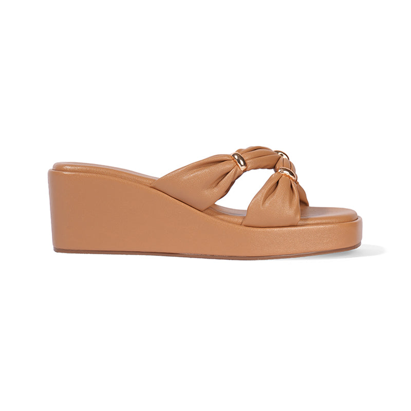Darcy - Tan Wedges