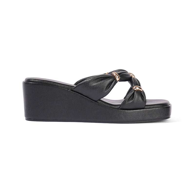 Darcy - Black Wedges
