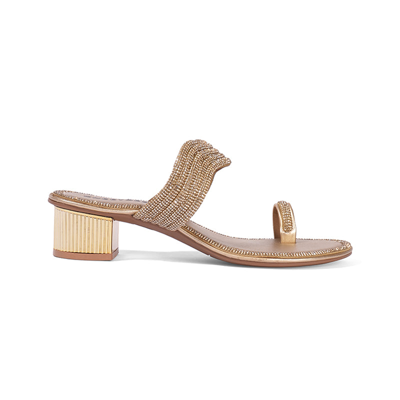 Ziya - Gold Block Heels