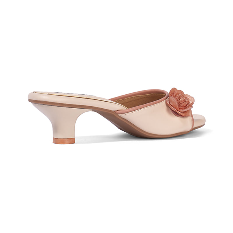 Lillian - Beige Kitten Heels