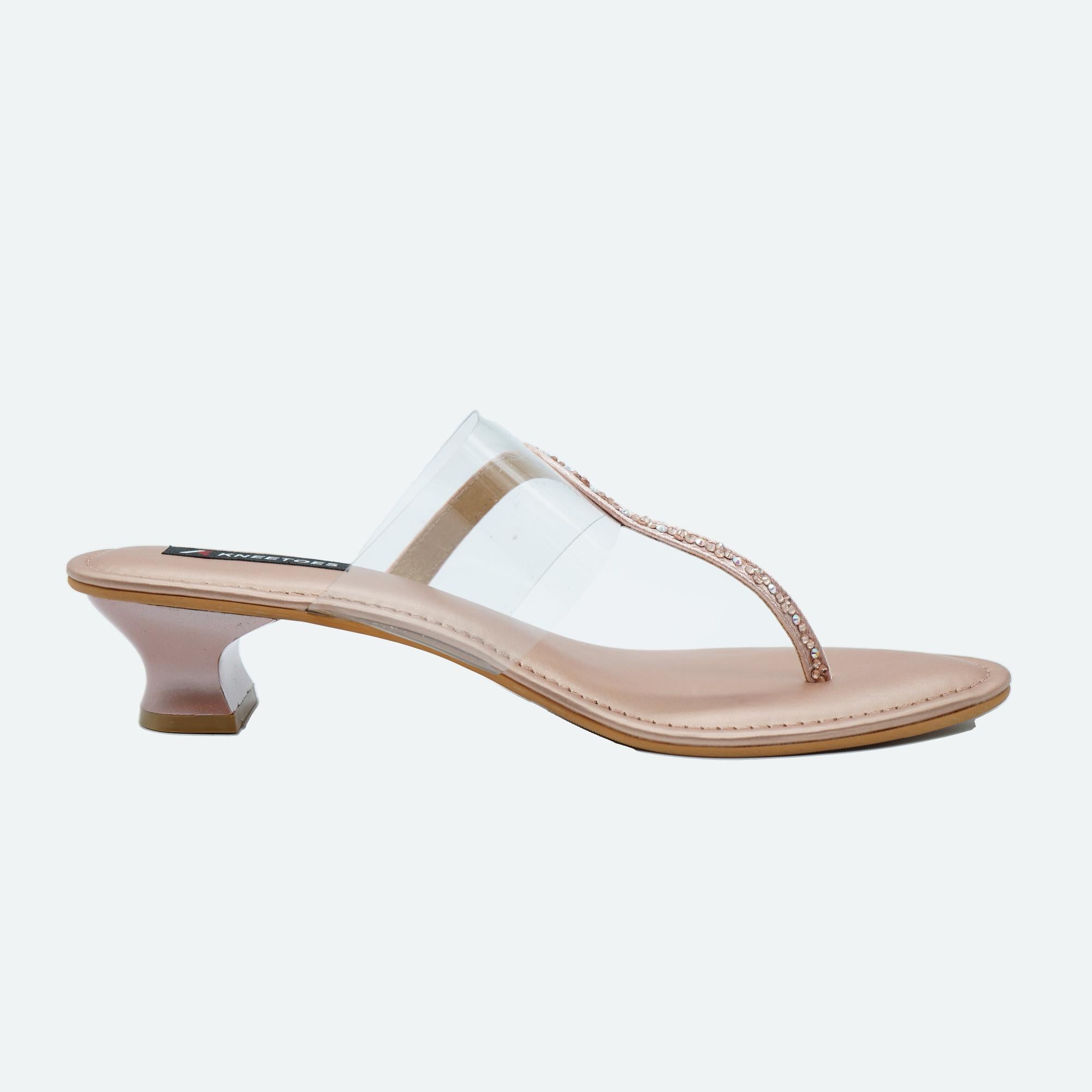 Sparkly Gold Kitten Heel Sandals