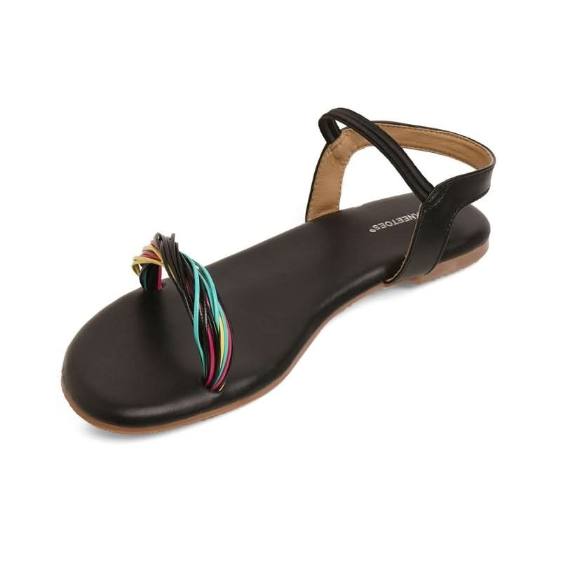 Classic Charm Black Casual Open-Toe Sandals
