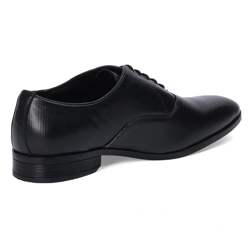 Classic Black Textured Oxford Shoes