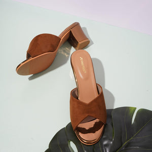 Classic Charm Brown Block Heel Sandals