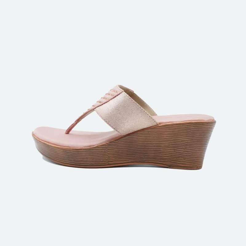 Gemglow Peach Wedge Heel Sandals