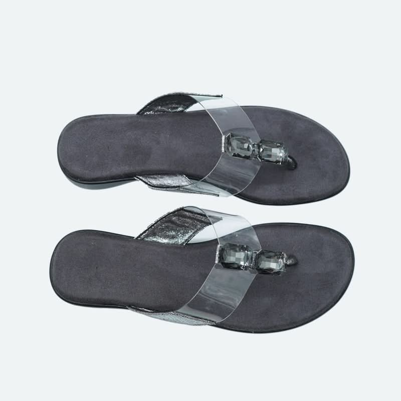 Gemglow Transparent Grey Thong Sandals